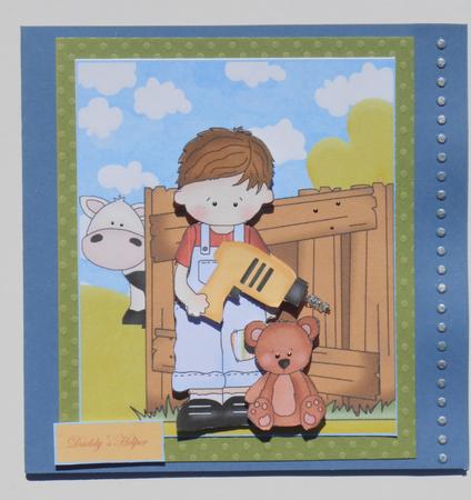 Repairing Fence for Dad Card Front by Vicki Clark