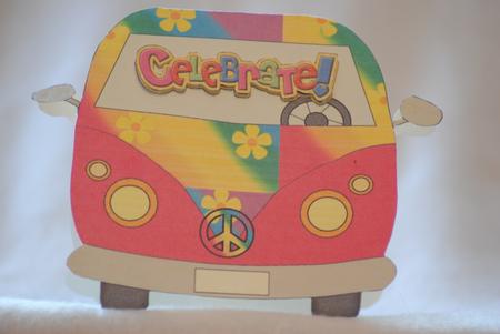 Pink and Rainbow Camper Van by Vicki Shone