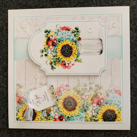Mason Jar of Flowers 1 by Vicky Sumner