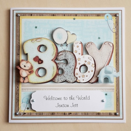 Bubble Baby Boy Card Front Kit by Vicky Sumner