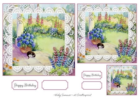 English Country Garden, Card topper/Designer Resource by Vicky Sumner