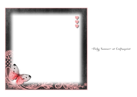 Spring Chalk Effect Black Background with Lace Corner by Vicky Sumner