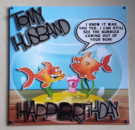 Bubble Fish 8x8 Quick Card by Vicky Sumner