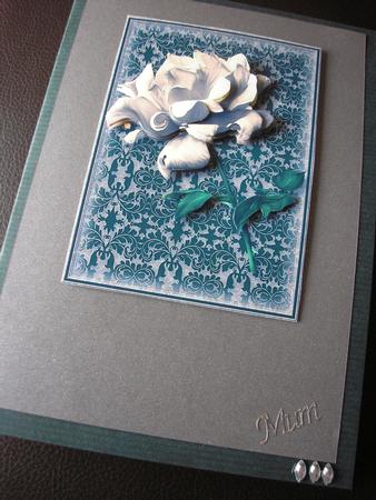 Stunning Gold Rose Card Front by Victoria Feeney