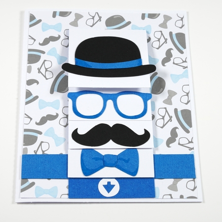 Hat and Mustache Waterfall Card Cutting File by Vivienne Brewerton