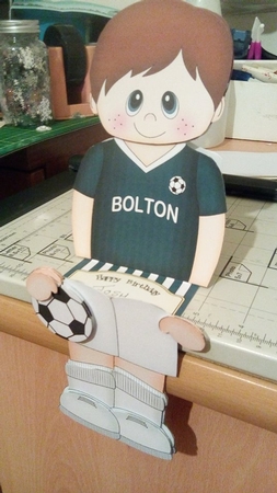3D On the Shelf Card Kit - Little Footballer Elroy plays for Bolton by Vivienne Procter
