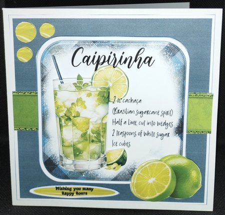 COCKTAIL COASTER BIRTHDAY CARD FRONT 4 CAIPIRINHA by Wanda Lipski