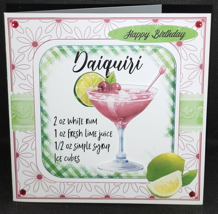 COCKTAIL COASTER BIRTHDAY CARD FRONT 5 DAIQUIRI by Wanda Lipski