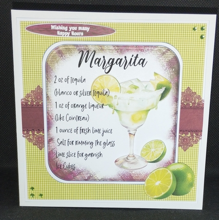COCKTAIL COASTER BIRTHDAY CARD FRONT 9 MARGARITA by Wanda Lipski