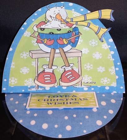 Crafty Bob's Sassy Cheryl Single: Coffee Break Snowman by Wanda Lipski