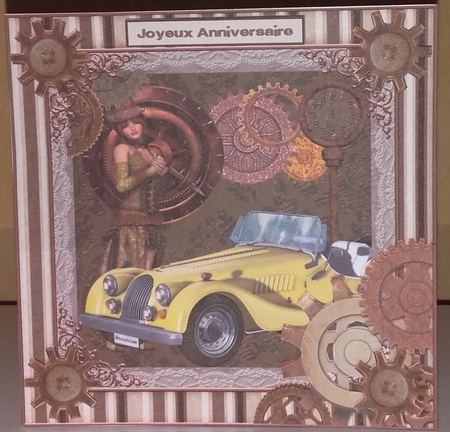 TWO BEAUTIES MALE 8x8 BIRTHDAY TOPPER by Wanda Lipski