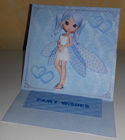 Cute Cookie Character Blue Hair Fairy Poser Graphics  by Wanda Lipski