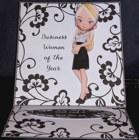 Pretty Cookie Girl Character - Black & White Color Dress by Wanda Lipski