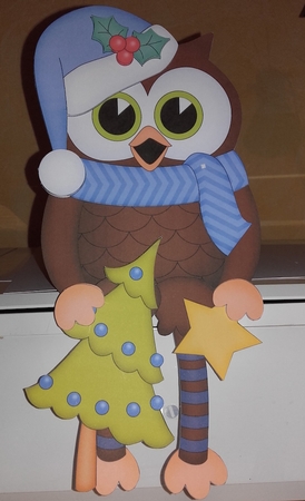 3D On the Shelf Card Kit - Christmas Little Hoot Owl has a Christmas Tree by Wanda Lipski