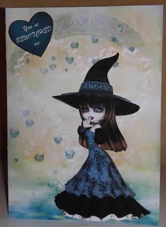 YOUVE BEWITCHED ME LOVE/VALENTINE CARD FRONT by Wanda Lipski
