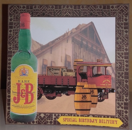 SPECIAL BIRTHDAY WHISKY DELIVERY CARD FRONT by Wanda Lipski