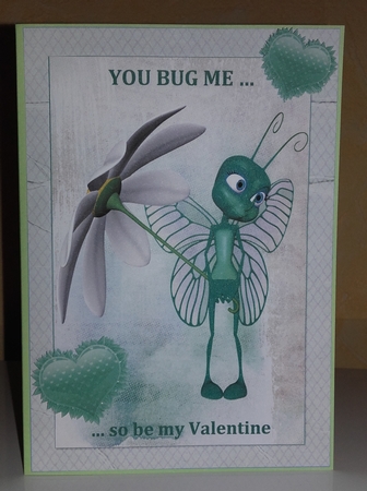 YOU BUG ME VALENTINE TOPPER by Wanda Lipski