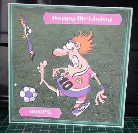 OOOPS FOOTBALL BIRTHDAY CARD FRONT by Wanda Lipski