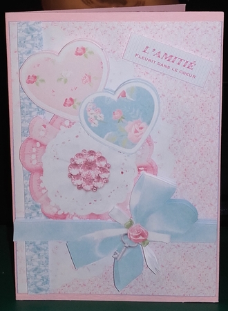 ROMANCE & ROSES FRIENDSHIP or BIRTHDAY CARD FRONT by Wanda Lipski