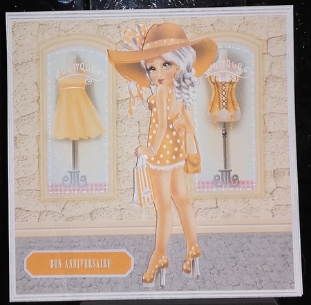 SHOPPING SPREE BIRTHDAY ORANGE TOPPER by Wanda Lipski
