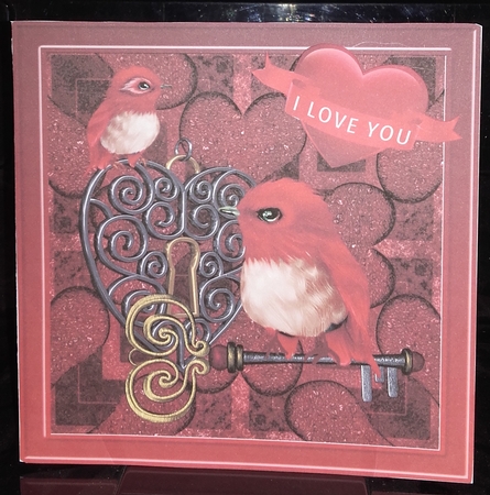 8 x 8 YOU HOLD THE KEY TO MY HEART VALENTINE TOPPER by Wanda Lipski
