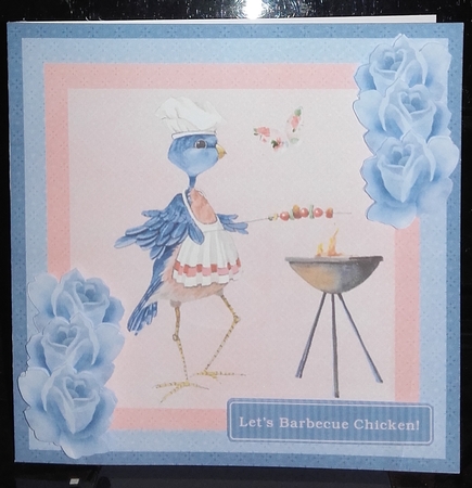 LETS BARBECUE CHICKEN CARD TOPPER by Wanda Lipski