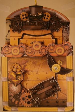 Steampunk Professor Double Slide-out Card by Wanda Lipski