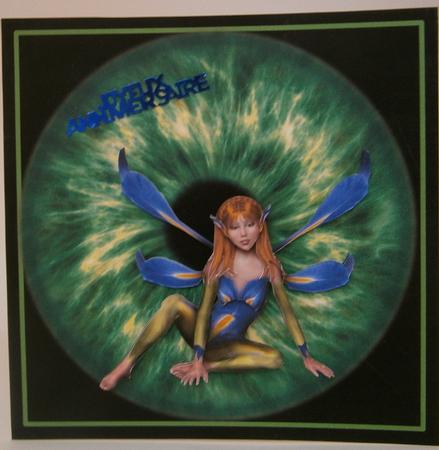 Green Iris Faery Card Front by Wanda Lipski