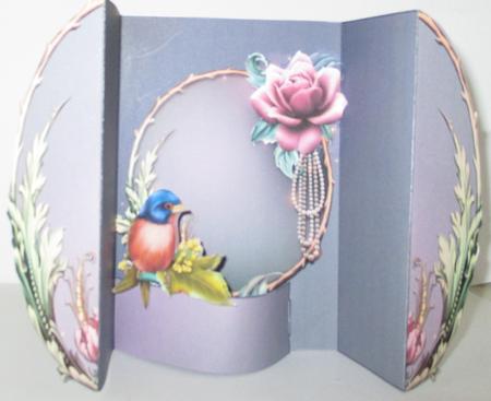 Pearls & Roses Pop Out Gate Fold Card by Wanda Lipski