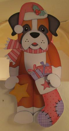 3D on the Shelf Card Kit - Little Christmas Boxer Dog by Wanda Lipski