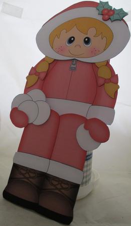 3D on the Shelf Card Kit - Little Christmas Eskimo Girl by Wanda Lipski