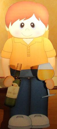 3D on the Shelf Card Kit - Little White Wine Drinker Gavin by Wanda Lipski