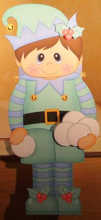 3D on the Shelf Card Kit - Little Christmas Snowball Elf by Wanda Lipski