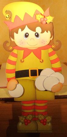 3D on the Shelf Card Kit - Little Christmas Snowball Elf by Wanda Lipski