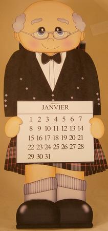 3D on the Shelf Everlasting Calendar Kit - Scotsman Errol by Wanda Lipski