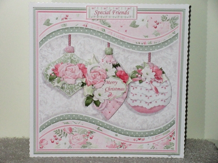 PASTEL CHRISTMAS BAUBLES 7.5 Decoupage & Insert Kit by Wayne Swan