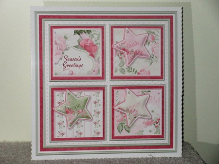 CHRISTMAS FAITH HOPE PEACE SQUARES 7.5 Quick Layer Card & Insert by Wayne Swan