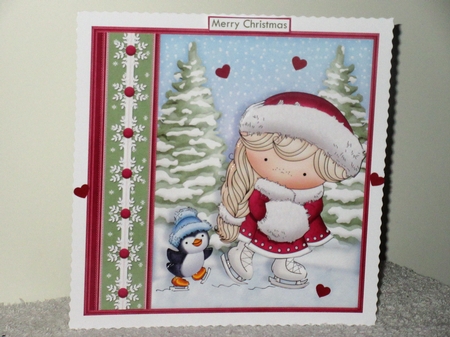SKATING IZZY Blonde Hair Christmas 7.5 Decoupage & Insert Mini Kit by Wayne Swan