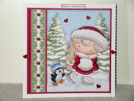 SKATING IZZY Blonde Hair Christmas 7.5 Decoupage & Insert Mini Kit by Wayne Swan