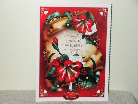 Vintage Christmas Amaryllis Greetings Mini Kit by Wayne Swan