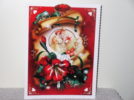 Vintage Christmas Amaryllis Greetings Mini Kit by Wayne Swan