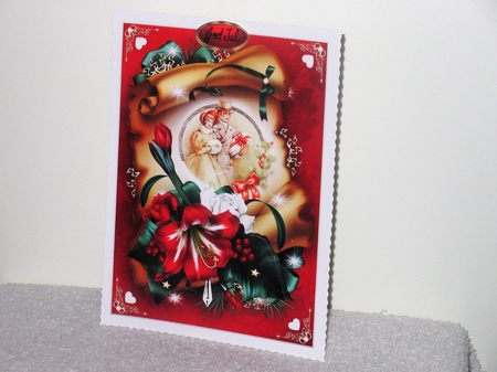 Vintage Christmas Amaryllis Greetings Mini Kit by Wayne Swan