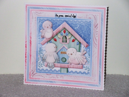 FAMILY BIRDHOUSE 7.5 Christmas Decoupage & Insert Card Kit by Wayne Swan