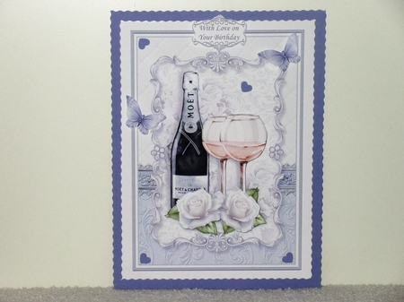 CHAMPAGNE CELEBRATIONS SILVER A5 Decoupage & Insert by Wayne Swan