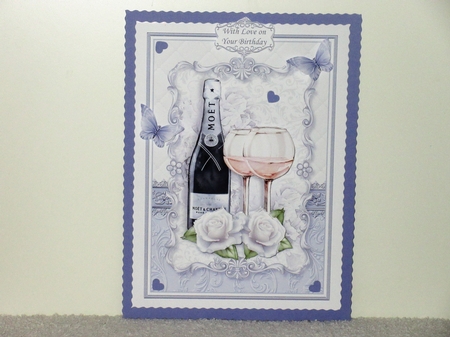 CHAMPAGNE CELEBRATIONS SILVER A5 Decoupage & Insert by Wayne Swan