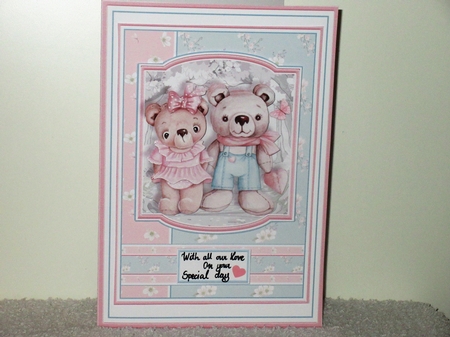 BEARY SPECIAL COUPLE A5 Decoupage Card Kit by Wayne Swan