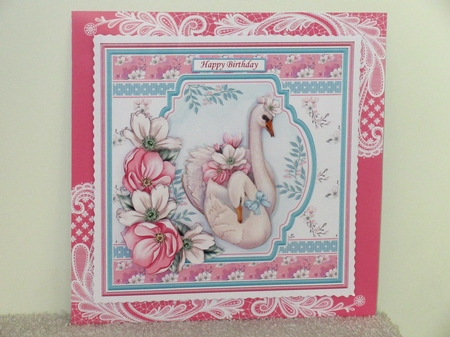 SWANS MOTHER & YOUNG 7.5 Decoupage & Insert Card Kit by Wayne Swan