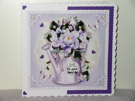 Shabby Lilac Watering Can with Roses Mini Kit by Wayne Swan