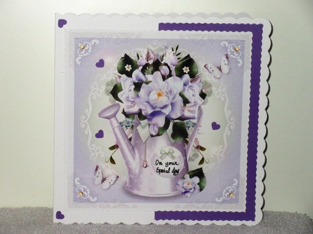 Shabby Lilac Watering Can with Roses Mini Kit by Wayne Swan