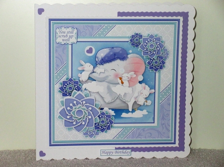 BUNNY BATH 7.5 Decoupage & Insert Card Kit by Wayne Swan